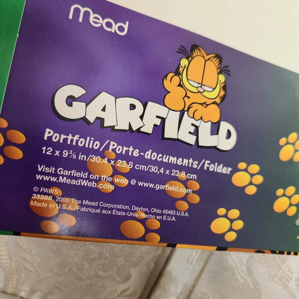 Vintage Garfield Mead Lot Of 3 Folders + Rainbow Doodle Pad With Stickers